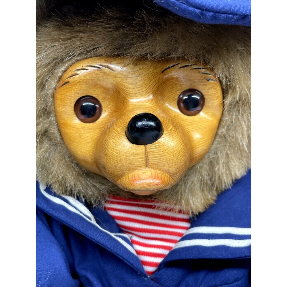 RAIKES Bear CHRISTOPHER 14" Pouty Sailor Wooden Face 5455 Vintage 1986 - Picture 7 of 9